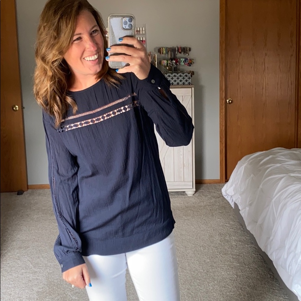 Loft Navy Blue Top